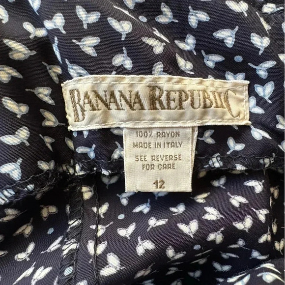 BANANA REPUBLIC NWOT SLEEVELESS DRESS CROSSOVER STRAPS NAVY BLUE WHITE | 12 - Picture 7 of 7